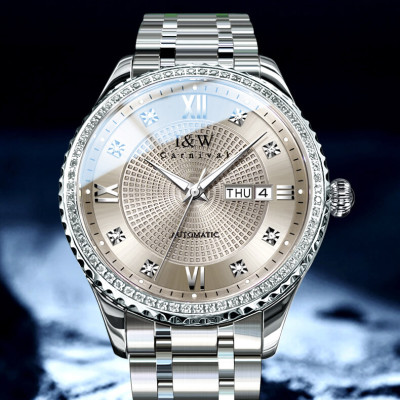 Đồng Hồ Nam I&W Carnival 615G4 Chính Hãng Full Box Chống Nước Kính Chống Xước Dây Thép Cao Cấp BH 24T (Máy Cơ Tự Động)