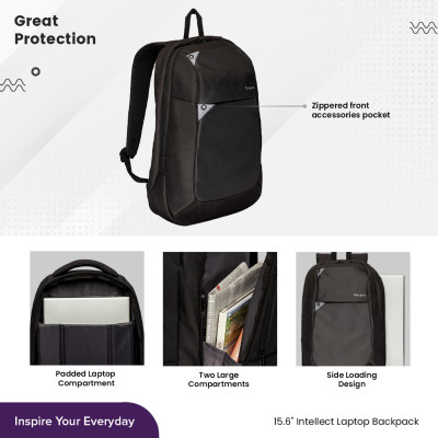 Balo laptop Targus 15.6" TBB565 bộ sưu tập Intellect- Hàng Chính Hãng