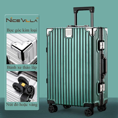 [Size 24 inch] Vali Khung Nhôm Vân Nhám Chống Trầy Xước NiceVilla