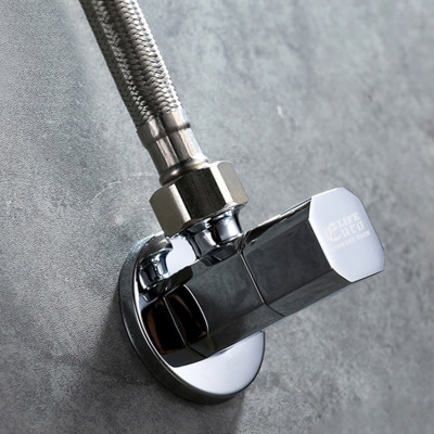 Van giảm áp và khóa đường nước Đồng mạ Chrome Eurolife EL-X40 (Trắng bạc)