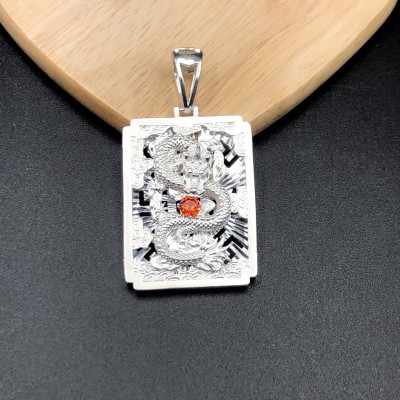 Mặt Dây Chuyền Nam Bạc Hiểu Minh MDN049S Hình Rồng Cuộn