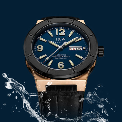 Đồng Hồ Nam I&W Carnival 589G1 Full Box Chống Nước Kính Chống Xước Dây Da Cao Cấp BH 24T (Máy Cơ Tự Động)