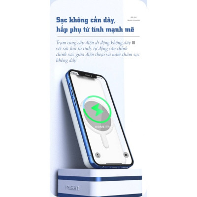 Sạc dự phòng không dây PISSEN PRO Power Station D110-PD-1, 10000mAh, 22.5W ( LS-DY77) hàng chính hãng