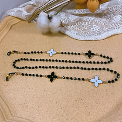 Chain kính dây chuyền hạt cườm đeo gọng kính cỏ bốn lá mix màu sang chảnh độc đáo handmade sáng tạo dây đeo airpod đeo khẩu trang