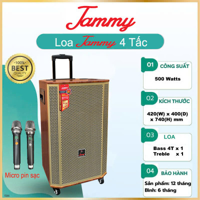 Loa kéo hát karaoke bass 4 tấc Jammy F1544K - Công suất 500W- Hàng chính Hãng