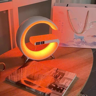 Loa Bluetooth Chữ G LED RGB, Sạc Nhanh Không Dây, Đèn Nháy Theo Nhạc, Đồng Hồ Báo Giờ Đa Chức Năng - HÀNG CHÍNH HÃNG MINIIN