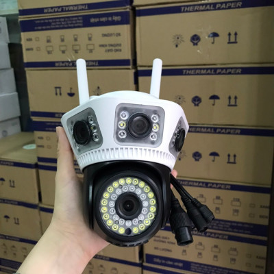 Camera WiFi Yoosee Q54D 4 Mắt xem được 3 khung hình cùng lúc 8.0Mpx Giám sát ngoài trời Chống nước - Hàng nhập khẩu