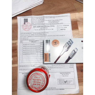 Dây sạc nhanh 3A Ham mer ( H-C12-V8 ), Chân cắm Micro, Có đèn báo, hàng chính hãng bảo hành 12 tháng