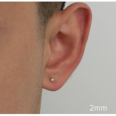 Khuyên Tai Bạc Ta Tròn Chốt Bấm Cá Tính Bạc Hiểu Minh HT385