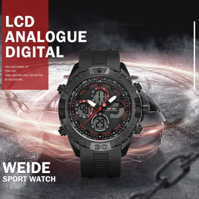  Đồng hồ điện tử kỹ thuật số WEIDE WH6909 thạch anh  chống thấm nước dành cho Nam doanh nhân - Màu đỏ