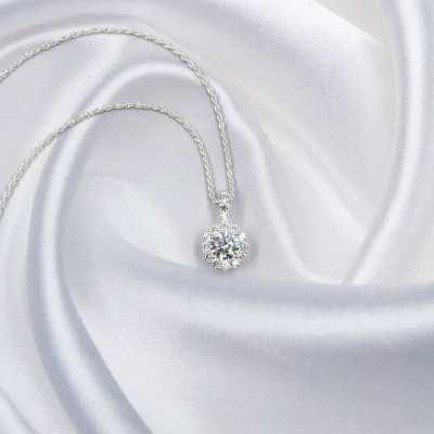 Vòng Cổ Dây Chuyền Nữ Bạc Chuẩn 925 Dây Xoắn Kép Mặt Đá CZ Cao Cấp Sáng Đẹp Hình Vòng Tròn DMD452 Bạc Hiểu Minh