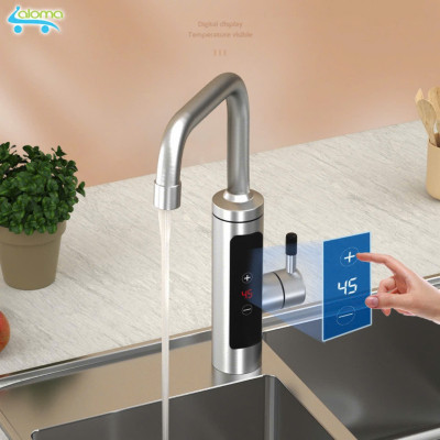 (CÓ CHỈNH NHIỆT ĐỘ )Máy làm nóng nước trực tiếp tại vòi bằng inox cao cấp kèm ổ điện chống giật