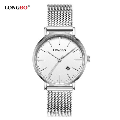 Đồng hồ LONGBO Thời trang Phong cách hiện đại Thắt lưng hợp kim lưới nam & nữ 