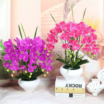 Cành lan hồ điệp giả cao cấp - 1 cành - 9 bông - dài 100cm - Cây giả, hoa lụa Decor trang trí nhà cửa