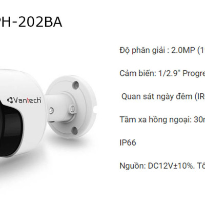 Camera hồng ngoại AHD VPH-202BA - Hàng chính hãng