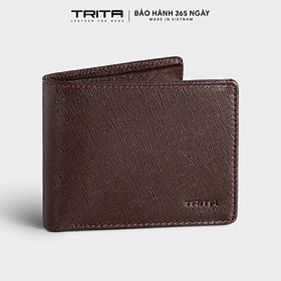 Ví nam da bò Trita ( Thời trang nam gấp 2 ngang - Ví da RVN08 )