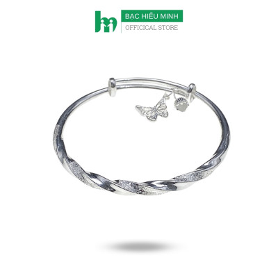 Lắc Tay Nữ Bạc Ta Nguyên Chất S99 Charm Hồ Điệp BẠC HIỂU MINH LTU620