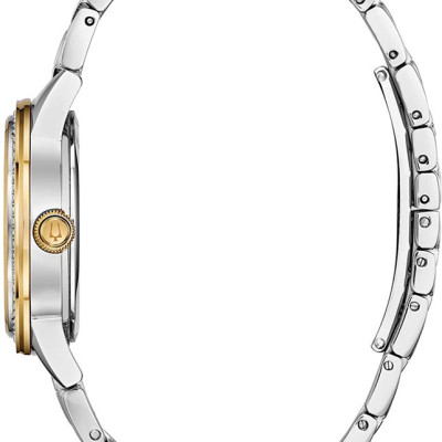 Đồng Hồ Nữ Bulova Đính Đá Swarovski Dây Thép Không Gỉ 98L245 - Mặt Xà Cừ