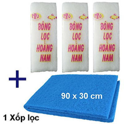 Xốp Lọc 90x30cm & 3 Bông Lọc 60x13cm | Vật Liệu Lọc Nước Hồ Cá Hiệu Quả