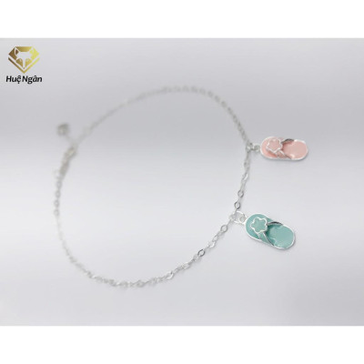 Lắc chân bạc Ý 925 Huệ Ngân - Đôi Dép Xinh Xắn JL022