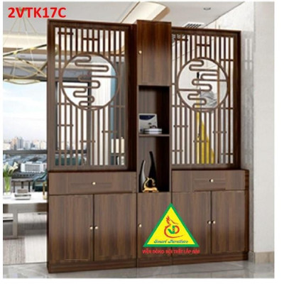 Vách ngăn tủ kệ , vách ngăn phòng khách nhà bếp 2VTK17A - Nội thất lắp ráp Viendong Adv