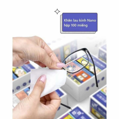 Set 3 hộp khăn Lau Mắt Kính Nano, lau laptop, máy tính - Miếng Giấy Lau Kính, Điện thoại, máy ảnh Chống Bám Hơi Nước Sạch Vân Tay Bụi Bẩn- Chính Hãng 