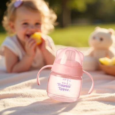 Bình tập uống nước có vòi mút chống tràn, chống sặc Tommee Tippee Soft Spout, 150ml, cho bé từ 4 tháng – Xanh