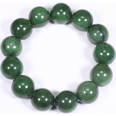 Vòng tay nam đá ngọc bích AAA hạt đá 17mm mệnh hỏa, mộc - Ngọc Quý Gemstones