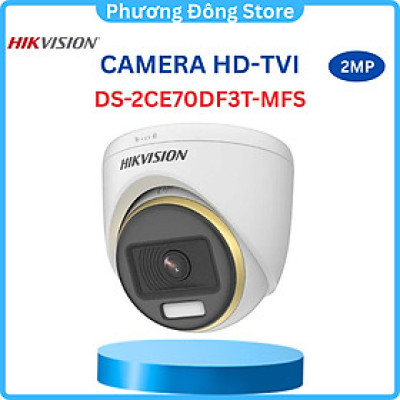 Camera analog TVI colorVu Hikvision DS-2CE70DF3T-MFS 2MP, tích hợp mic thu âm, có màu ban đêm - Hàng chính hãng