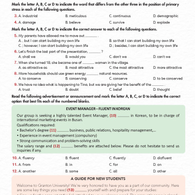 Bồi Dưỡng Tiếng Anh Lớp 12