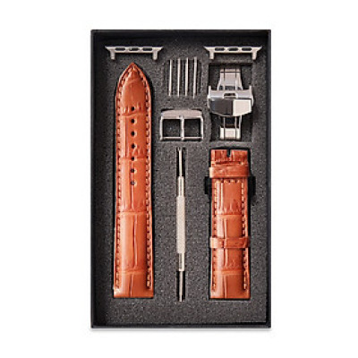 Dây Đồng Hồ Thay Thế Dành Cho Apple Watch 48 Ultra 45/44/42mm - 41/40/38mm, Chất Liệu Da Cá Sấu Cao Cấp Màu Vàng Cam Tương Thích Các Phiên Bản Series 8/7/6/5/4/3/2/1/SE Bảo Hành 12 Tháng