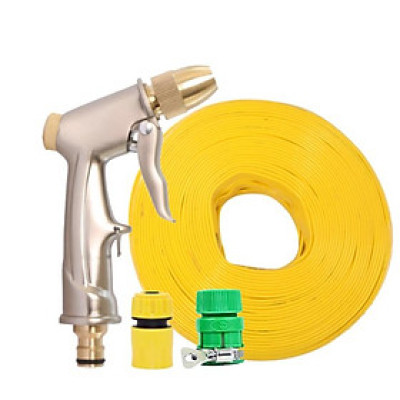 Rửa xe tưới cây Bộ dây và vòi xịt tăng áp lực nước 300% loại 30m cút nhựa,nối nhựa 206701-1