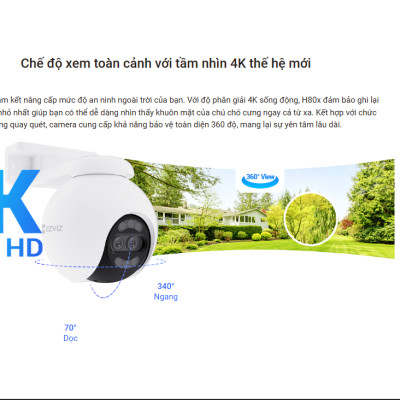Camera WiFi quay quét EZVIZ H80x Dual 4K 8MP - hàng chính hãng