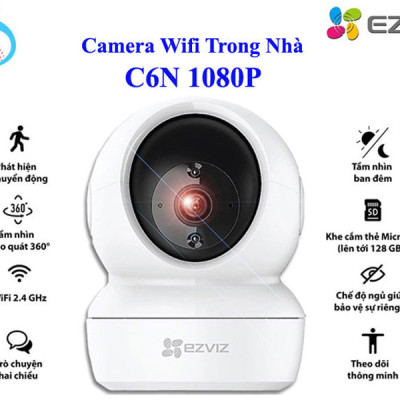 Camera IP Wifi trong nhà EZVIZ C6N 4M 2K, xoay 360 độ ezviz C6N Full HD, đàm thoại 2 chiều - Hàng chính hãng