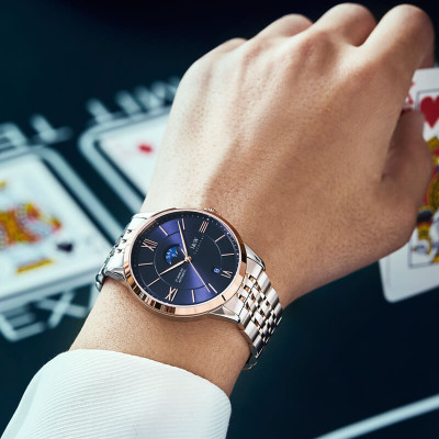 Đồng hồ nam chính hãng IW CARNIVAL IW528G-5 Kính sapphire ,chống xước,Chống nước ,Bảo hành 24 tháng,Máy cơ (Automatic),Dây da Kim loại Thép không gỉ 316L