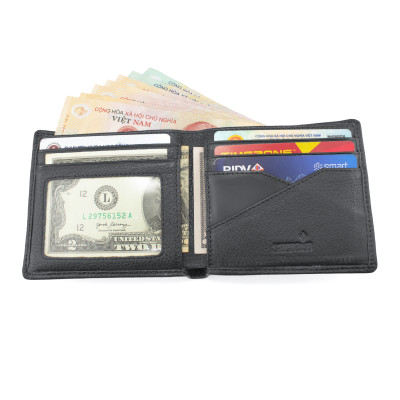 Ví Da Nam, Bóp Da Nam Smeraldo SM221 Da Bò Màu Đen, Nâu