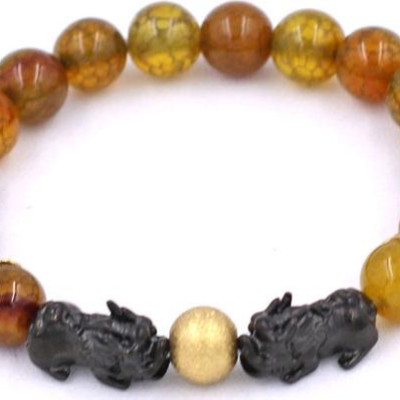 Chuỗi hạt đeo tay Đá Vân Rồng size 8 ly, 10 ly, 12 ly - Vòng tay Tỳ Hưu Đôi inox đen VVRTHHEV8