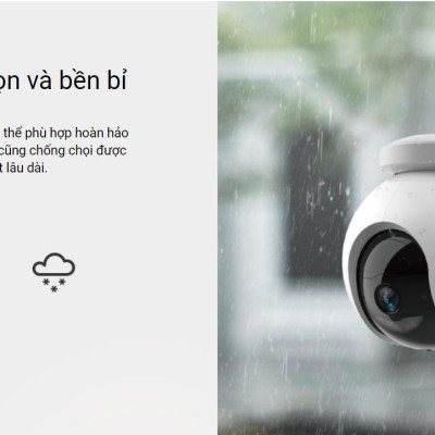 Camera WIFI Ngoài Trời EZVIZ CB8 3MP-2K Pin Sạc Kèm Tấm Pin NLMT - Hàng chính hãng