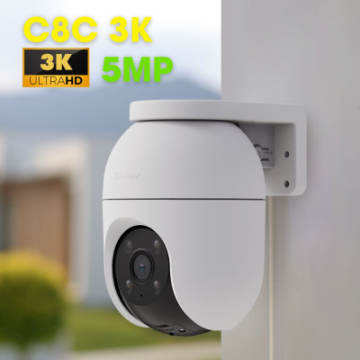 Camera Wifi Ezviz C8C 3K 5MP-4MP mẫu mới, báo động đèn còi, phát hiện người và xe - Hàng chính hãng