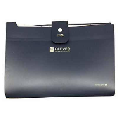 Morning Glory - Bìa 12 Ngăn Clever Simple (Xanh Navy) - 79281