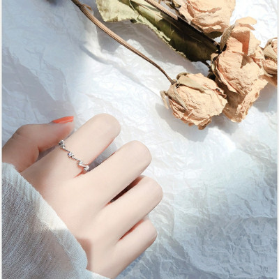 Nhẫn bạc thời trang phong cách Hàn quốc.12.09.Hở xoắn ngôi sao