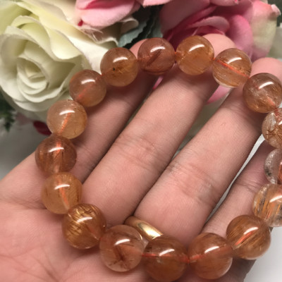 Vòng Đá Thạch Anh Tóc Đỏ Ngọc Quý Gemstones TA046 (12.5mm)