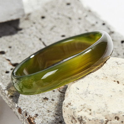 Vòng tay đá mã não xanh rêu bản hẹ mệnh mộc hỏa - Ngọc Qúy Gemstones