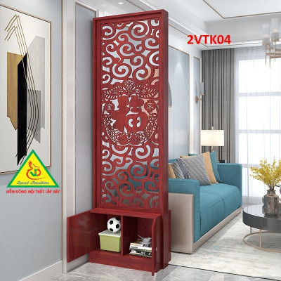 Tủ kệ trang trí kiêm vách ngăn phòng khách , nhà bếp 2VTK03 - Nội thất lắp ráp Viendong Adv