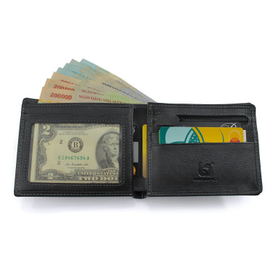 Ví Da Nam, Bóp Da Nam Kim Bảo H20 Da Bò Màu Đen, Nâu, Bò