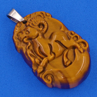 Mặt dây chuyền tuổi Mùi đá mắt hổ 3.6cm - Mặt size nhỏ