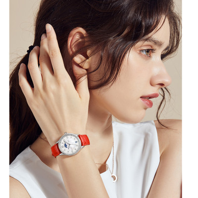 Đồng hồ nữ chính hãng I&W CARNIVAL IW582G-3 Kính sapphire ,chống xước ,Chống nước 30m ,Bảo hành 24 tháng,Máy cơ (Automatic),dây da cao cấp, thiết kế đơn giản dễ đeo