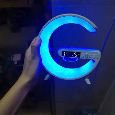 Loa Bluetooth Chữ G LED RGB, Sạc Nhanh Không Dây, Đèn Nháy Theo Nhạc, Đồng Hồ Báo Giờ Đa Chức Năng - HÀNG CHÍNH HÃNG MINIIN