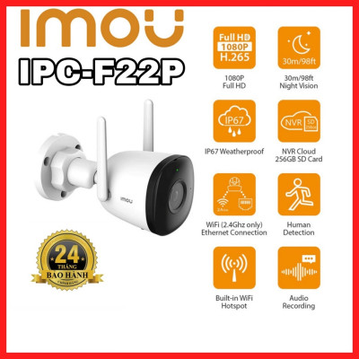 Camera IP Wifi Ngoài Trời Imou F22P Bullet 2C Full HD 1080P Tặng Phíc Cắm Âm - Hàng Chính Hãng