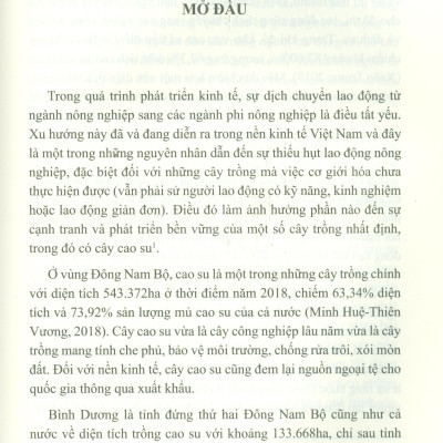 Dịch Chuyển Lao Động Trong Ngành Cao Su Tiểu Điền Ở Tỉnh Bình Dương